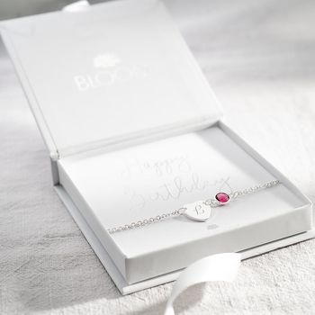 Initial Heart And Birthstone Personalised Bracelet, 3 of 7