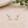 Sterling Silver Moon And Star Stud Earrings, thumbnail 2 of 3