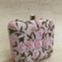 Pink Square Floral Handcrafted Clutch Bag, thumbnail 6 of 6
