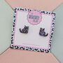 Glitter Black Cat Resin Studs, thumbnail 3 of 4