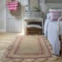 Scallop Jute Rug With Pink Stripe, thumbnail 1 of 7