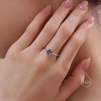 Sterling Silver One Carat Mystic Black Cz Ring, 6 of 12