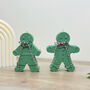 Green Gingerbread Man Christmas Candle Decoration, thumbnail 4 of 8