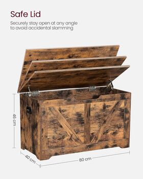 Storage Chest And Blanket Box With Safety Hinges, 10 of 11