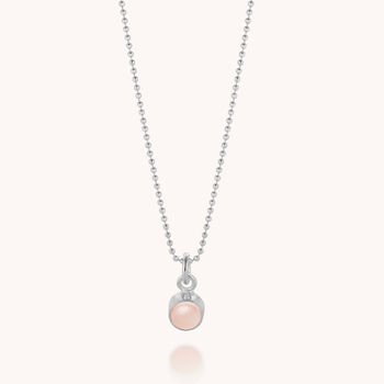Gem Dot Rose Quartz Necklace Sterling Silver, 2 of 6