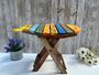 Handcrafted Multicoloured Wooden Fish Mini Stool Table, thumbnail 1 of 12