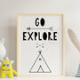 Children's 'Go Explore' Adventure Print, thumbnail 1 of 3