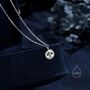 Tiny Barn Owl Bird Pendant Necklace In Sterling Silver, thumbnail 4 of 12