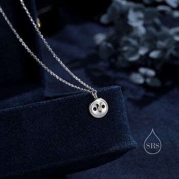 Tiny Barn Owl Bird Pendant Necklace In Sterling Silver, 4 of 12