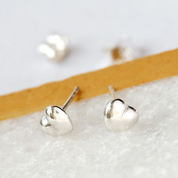 Little Sterling Silver Heart Stud Earrings, 2 of 11