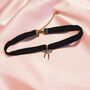 Bobbie Bow Charm Narrow Silk Choker, thumbnail 5 of 7