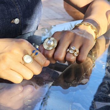 Teardrop Diamond Crossover Ring, 5 of 8