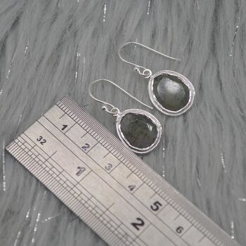 Moss Agate Sterling Silver Earrings, 6 of 8
