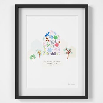 Personalised Floral New Home Art Print, 2 of 2