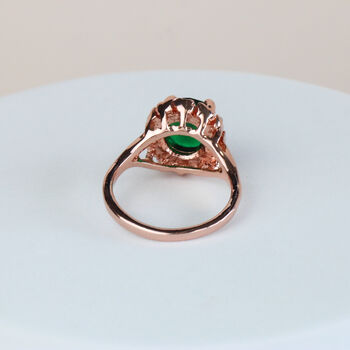 Rose Gold Green Crystal Ring, 2 of 3