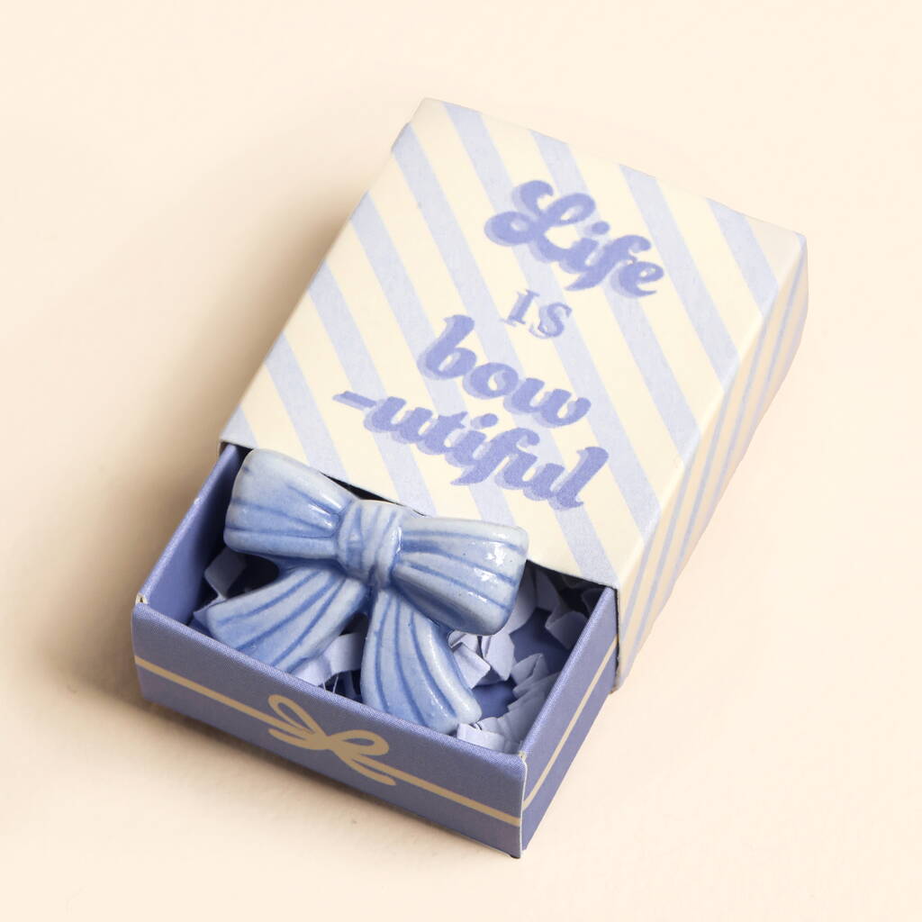 Tiny Matchbox Ceramic Bow Token, 1 of 3