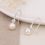 Sterling Silver Pearl And Cz Drop Earrings – 20mm, thumbnail 1 of 8