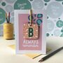 Personalised Pink Encouragement Bag Charm And Card, thumbnail 5 of 5