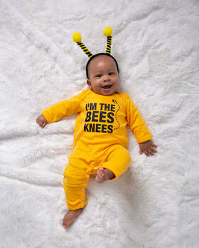 New Baby Sleepsuit, I'm The Bees Knees, Cotton Babygrow, 4 of 5