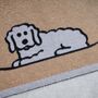 Fluffy Dog Doormat, Natural, thumbnail 2 of 8