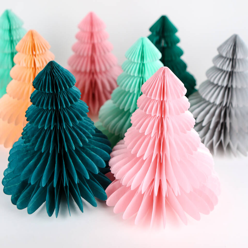 Honeycomb Tissue Paper Christmas Trees By Berylune | notonthehighstreet.com