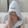 Personalised Hooded Baby Towel Blue, thumbnail 4 of 6
