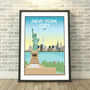 Statue Of Liberty, New York City, USA Dawn/Night Print, thumbnail 1 of 6
