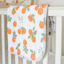 Super Soft Polar Fleece Orange Clementine Baby Blanket, thumbnail 1 of 2