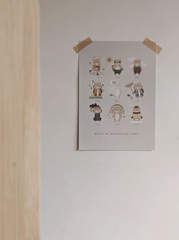 What's The Weather Like Today? Bear Kids Art Print, 4 of 4