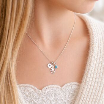 Girl's Sterling Silver Guardian Angel Necklace, 3 of 10