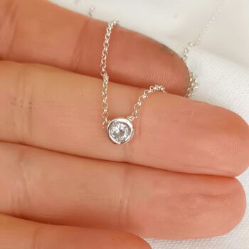 Diamond Solitaire Necklace, 6 of 7