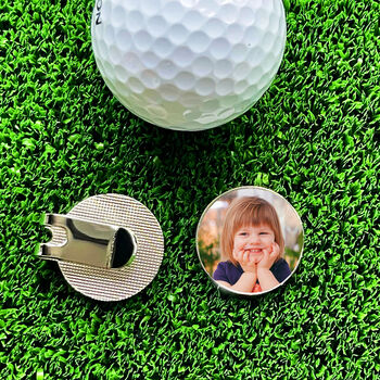 Photo Golf Ball Marker And Magnetic Clip Holder, 2 of 2