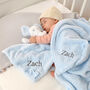 Personalised Blue Waffle Blanket Elephant Comforter Set, thumbnail 3 of 10