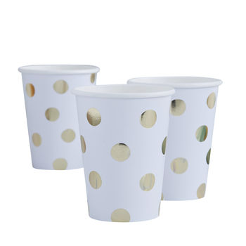 Gold Foiled Polka Dot Paper Party Cups, 2 of 2