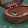Sterling Silver One Carat Emerald Green Cz Brilliant Cut Ring, thumbnail 5 of 12