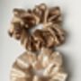 Lina Soft Scrunchie Set Of Three Cream Bronze, thumbnail 2 of 5