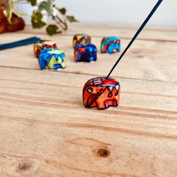 Hand Painted Ceramic Elephant Incense Stick Holder, 4 of 9