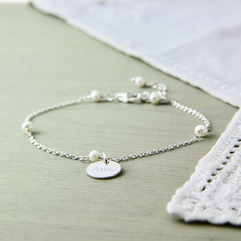 Delicate Pearl Chain Bracelet, 3 of 9