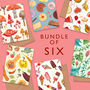 Bundle Of Six Patterned Greeting Cards, thumbnail 1 of 7