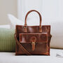 Brown Leather Pocket Tote Bag, thumbnail 1 of 5