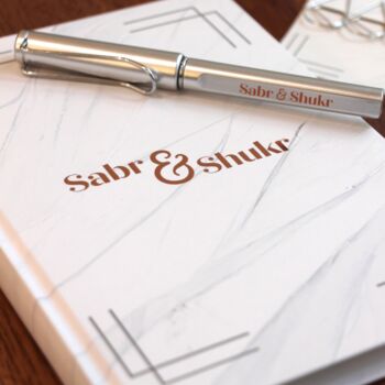 Sabr And Shukr Stationery Gift Set White And Rose Gold, 4 of 8