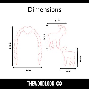 Personalised Stag And Doe Wooden Wedding Cake Topper, 3 of 7