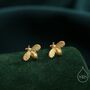 Honey Bee Stud Earrings In Sterling Silver, thumbnail 2 of 12