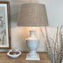 Antiqued White Wash Tall Urn Table Lamp Base, thumbnail 2 of 11