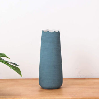 Blue Ceramic Flower Vase, 4 of 7