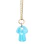 Blue Aura Crystal Mushroom Necklace Greeting Card, thumbnail 2 of 4