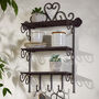 Vintage Iron Wall Shelf With Hooks, thumbnail 1 of 5