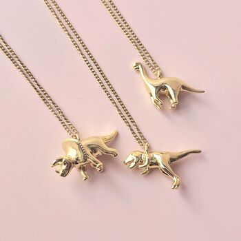 T Rex Triceratops Or Brontosaurus Dinosaur Necklace, 5 of 11