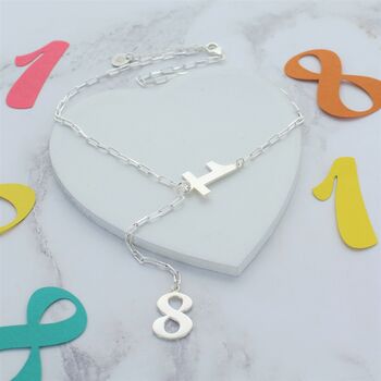 18th Number Birthday Lariat Necklace, 2 of 3