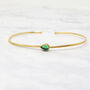 Gold Plated Minimalist Emerald May Birthstone Bangle, thumbnail 1 of 4